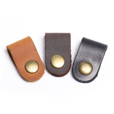 Practical Leather Data Cable Hub Cowhide Headphone Cable Buckle Storage Buckle Crazy Horse Leather Winding Device