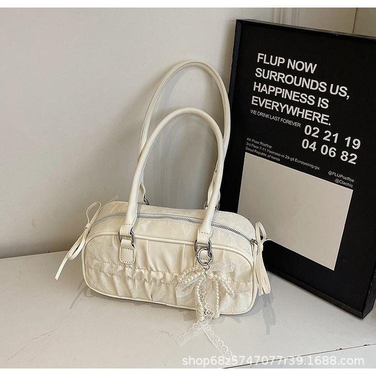 Foreign style bag women's 2025 new fashion high-end bowling handbag ins versatile shoulder messenger bag