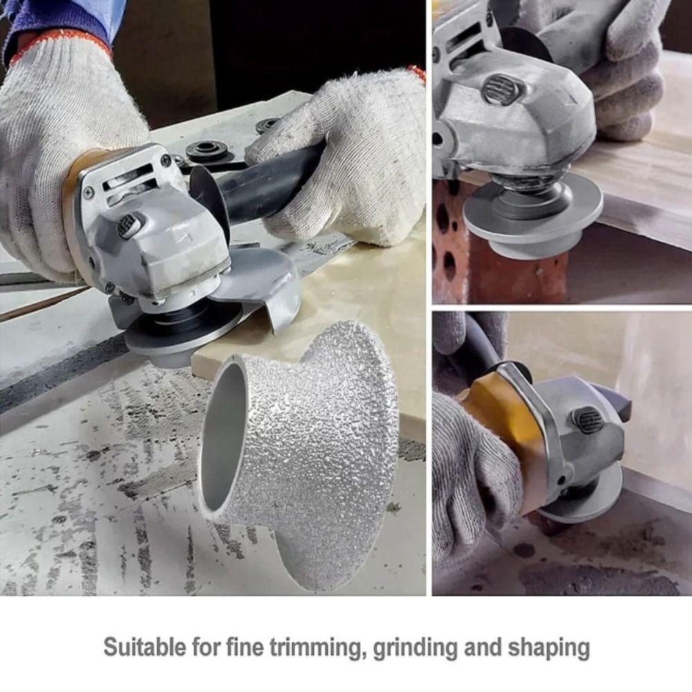 Arbor Hole Emery Grinding Wheel Round Shape Demi-bullnose Edge Wheel  Granite Trimming