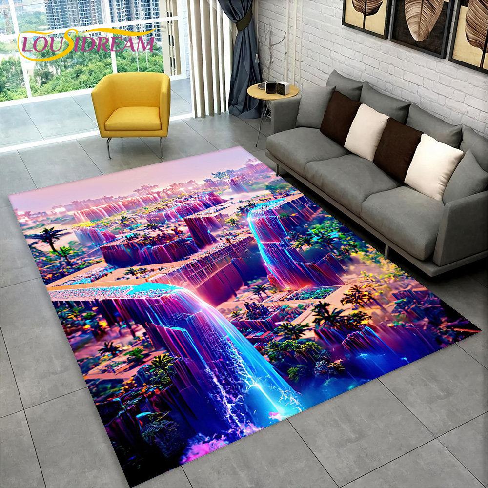 3D Beautiful Dream Magic Castle Scenic Area Rug,Carpet Rug for Living Room Bedroom Sofa Doormat Kitchen Decor Non-slip Floor Mat