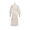 Australian Summer 2024 Floral Round Neck Hollow Waist Long Dress for Women