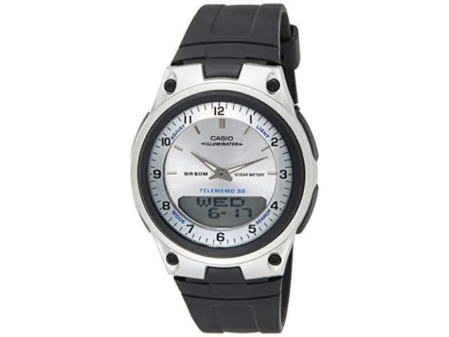 

Мужские часы Casio AW80-7AV World Time Databank с аккумулятором на 10 лет с черным ремешком НОВИНКА