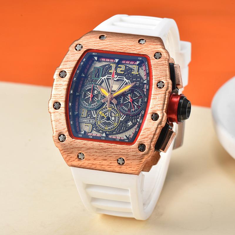 New wood grain quartz watch men's six-pin multi-function running second calendar business watch manufacturer spot wholesale