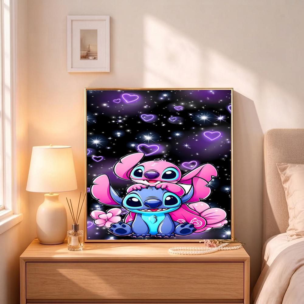 Stitch Angel Love 5D Round Diamond Painting Kit Diamond Embroidery Painting Rhinestones Mosaic Frameless Handwork Decoration Arts
