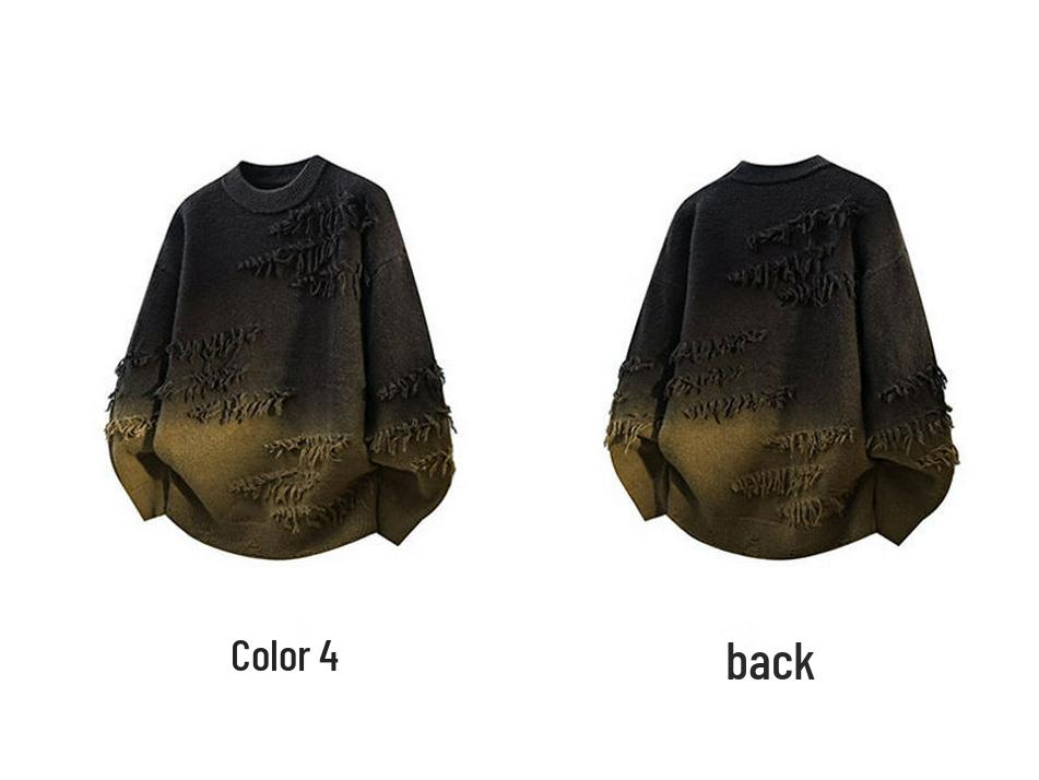 Farbverlauf Strickpullover: Trendiger lässiger Pullover mit Rundhalsausschnitt für Jugendliche