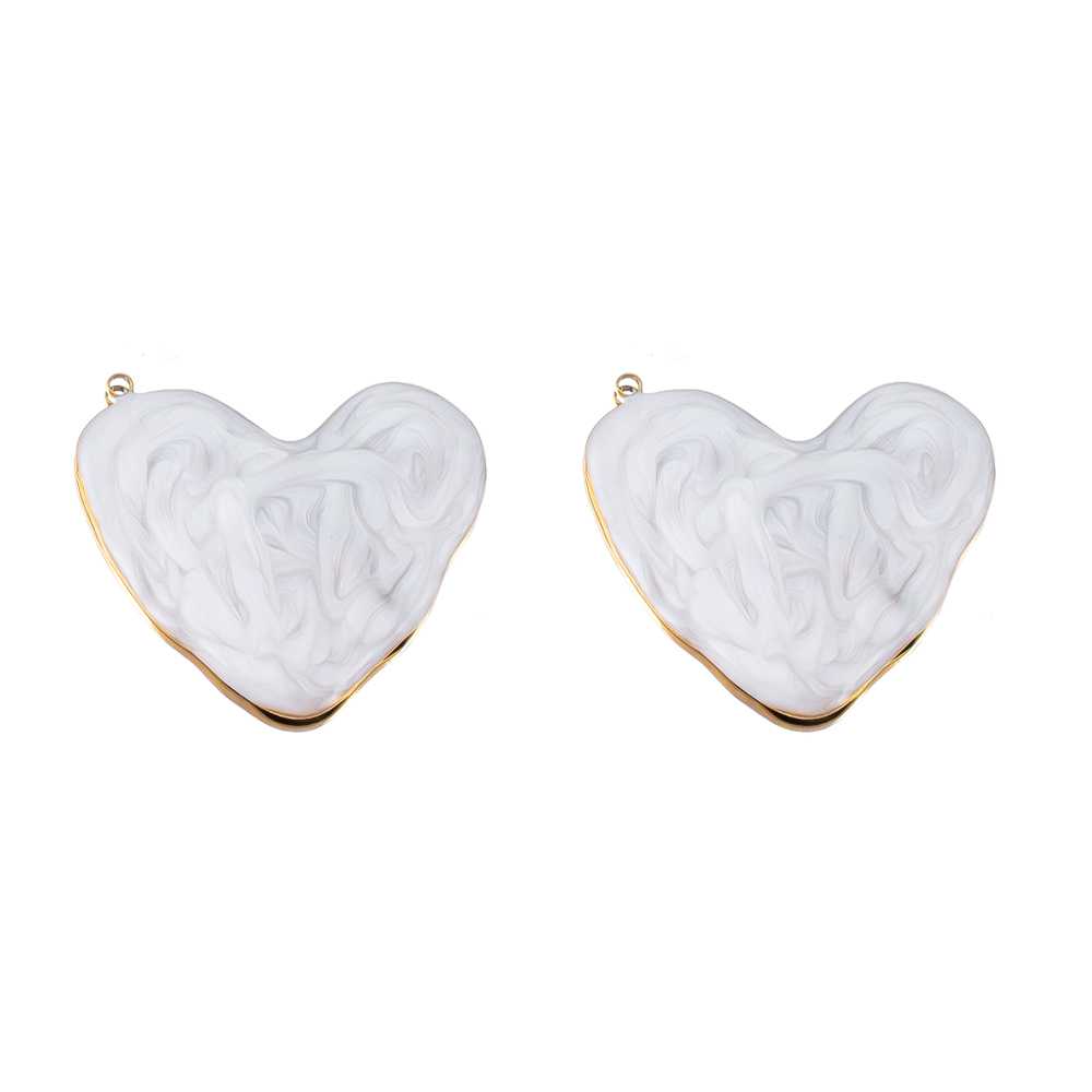 2pcs Punk Black Enamel Stainless Steel Pendant Necklace Charms Base Gold Plated Earrings Material DIY Bracelets Jewelry Findings