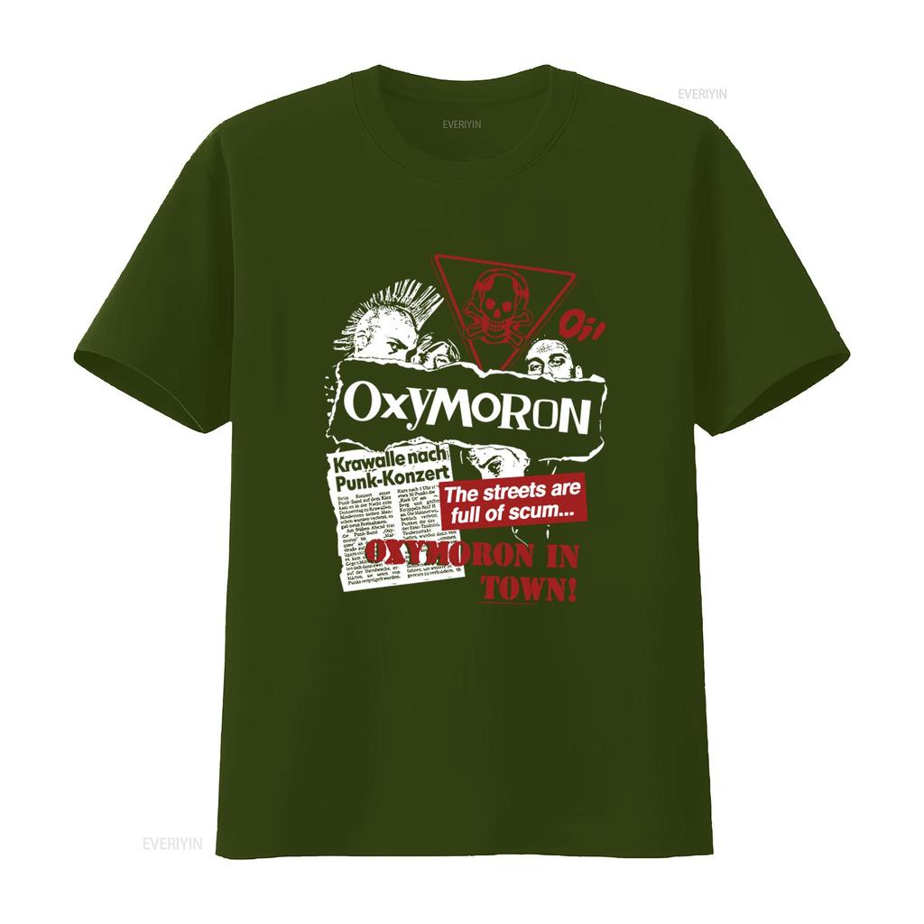 Oxymoron Band Punk Rock Style The Streets Are Full Of Scum Black T Shirt All Sizes Available Vintage Washed