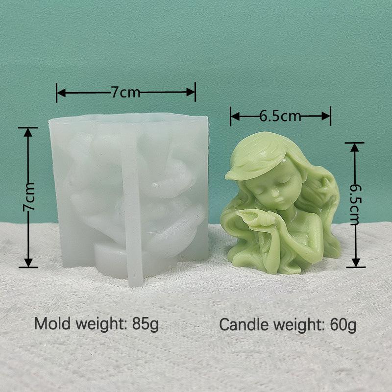Princess Dolls Series Gypsum Mold Cute Girl Portrait Candle Making Handmade Soap Resin Epoxy Silicone Mould Girls Birthday Gifts