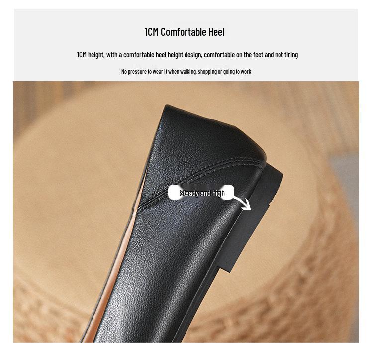 Women's Genuine Leather Slip-On Flats, Nude, Square Toe, Soft Sole, Plus Size, 2025 Edition