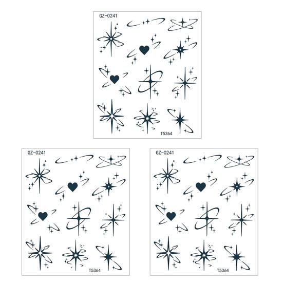 Yousheng 3Pcs Waterproof Tattoo Sticker for Men Women, Face Body Arm Chest Shoulder Thigh Waist Temporary Tattoo Decal, Long Lasting Body Art Fake