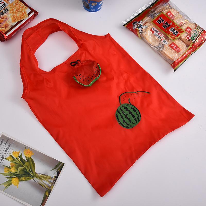 Lovely Fruit Foldable Shopping Bag Large Capacity Supermarket Folding Tote Bag Storage Pouch Reusable Eco-Friendly Bags