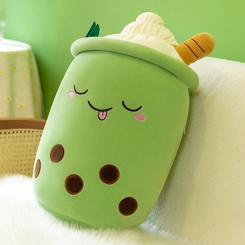 Plush Pearl Milk Tea Cup Hug Pillow Doll