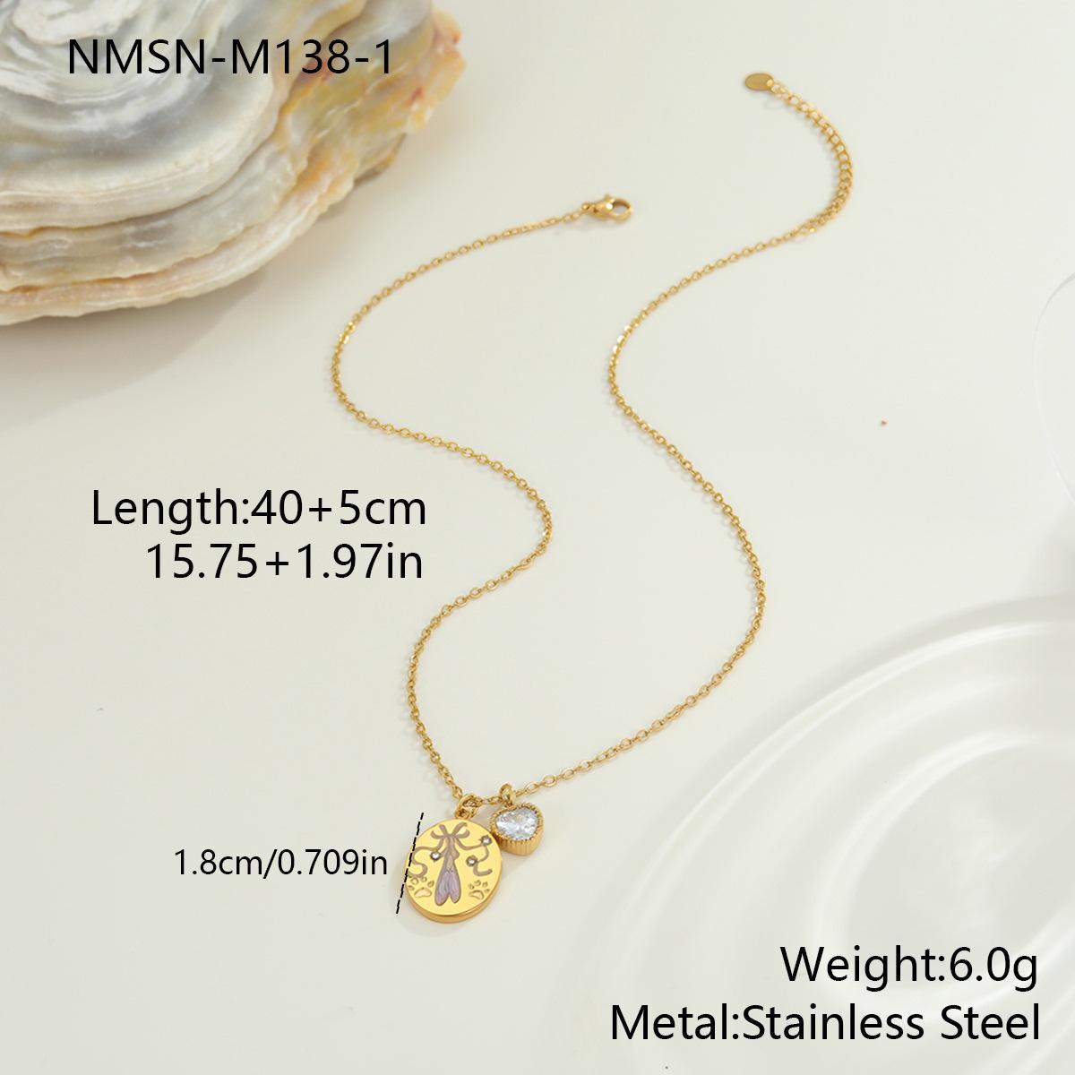 GEMCHIC Women s Stainless Steel Zircon Pendant Necklace Handcrafted Geometric Chain Choker