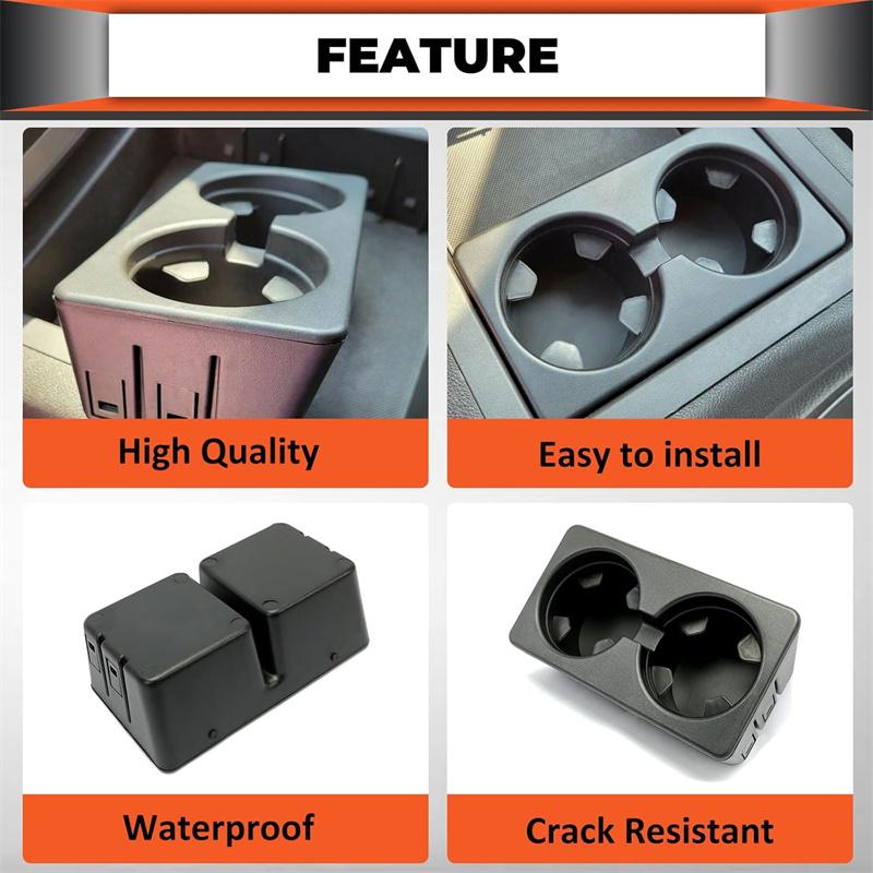 For Gmc Yukon 2007-2014 Car Dual Cup Holder Insert Drink Cup Holder Bracket Black Replacement 19154712