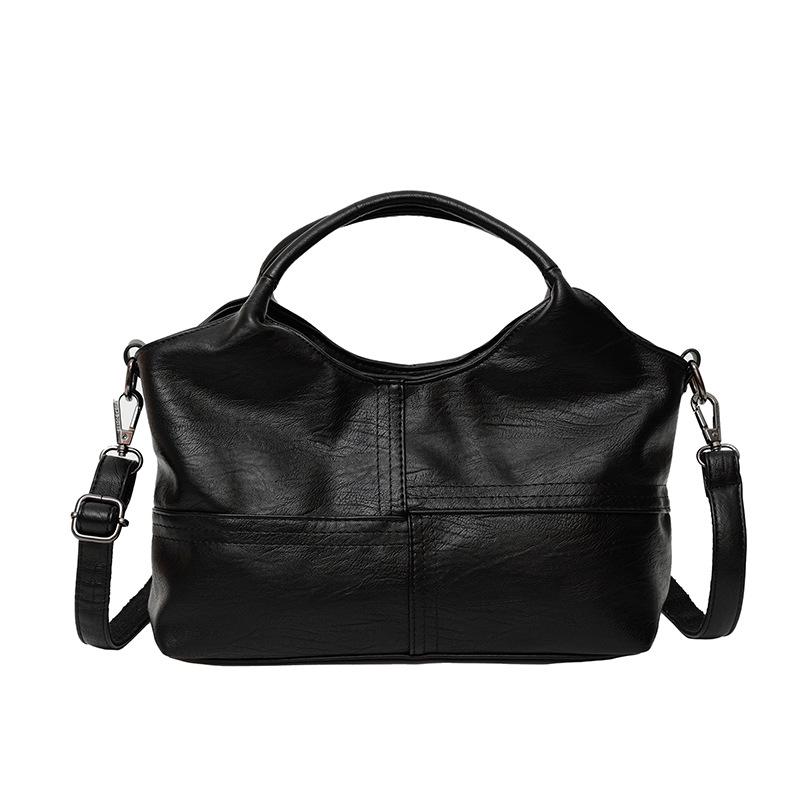 Textured Soft Leather Crossbody Handbag for Middle-Aged Women – Lightweight, Large Capacity, Perfect for Commuting.