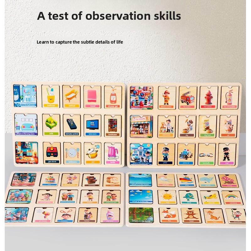Early Wooden Learning Puzzle With Animal And Occupation Scenes Children For