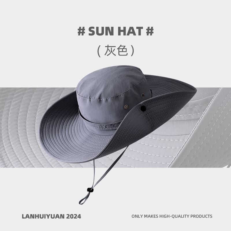 Denim bucket hat women's summer outdoor mountaineering sun protection hat men's 12 big brimmed sun hat fishing camping