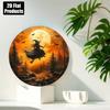 1pc Witch Round Aluminum Halloween Plaque, Wall Decor Hanging Sign for Home  1pc Witch Halloween Sign Round Metal Plaque, Wall Art Hanging Home Decor