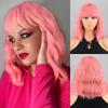 XINRAN Peruca curta bob marrom azul escuro sintética feminina franja azul escuro rosa preto peruca lolita festa cosplay uso diário cabelo natural