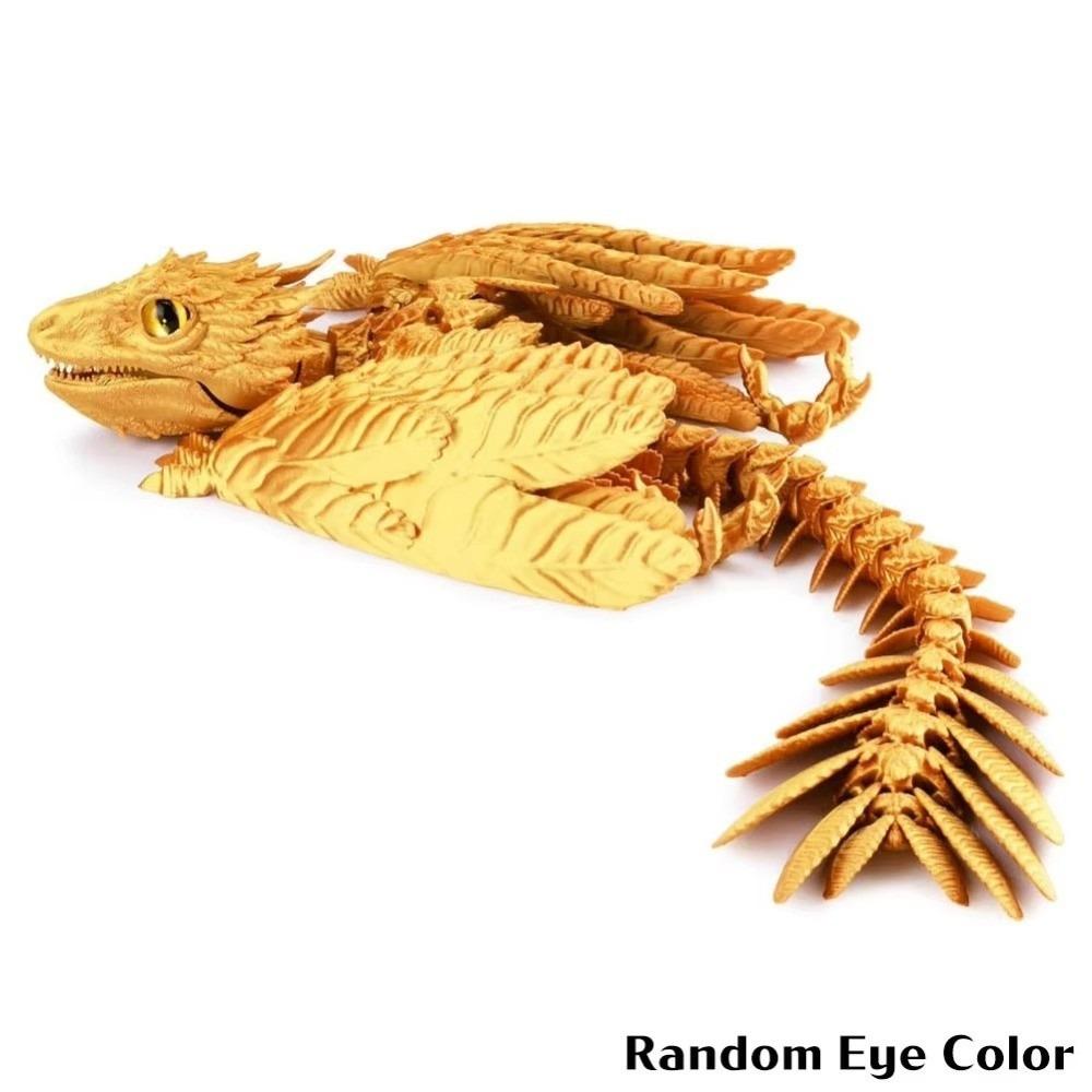 3D Printed 3D Printed Dragon Figurine Creative Design Bird Wings Flying Dragon Figurine Flying Shape Decorative Style