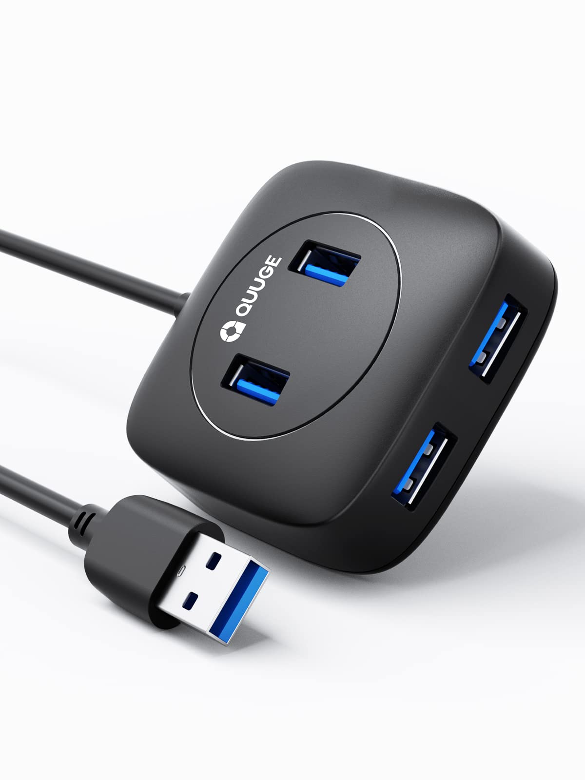 

QUUGE USB USB Square 5Gbps 4 USB Expansion Top and Side Bus Compact and Compatible with Mac and Ideal for Telework and Working from 50cm Hub, 3.0