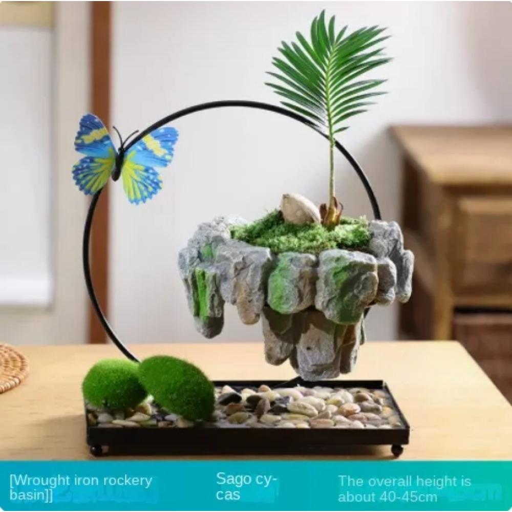 Facai Tree Nantianzhu Mizhu Bryophyte Green Plants Potted In the Living Room Office Small Leaf Rosewood Potted Landscape