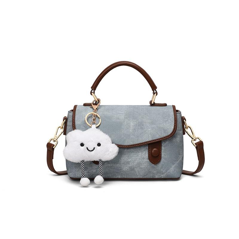 Women'S Bag, Shoulder Bag, Cambridge Bag, High-End Sense And Versatile Denim Blue Crossbody Bag