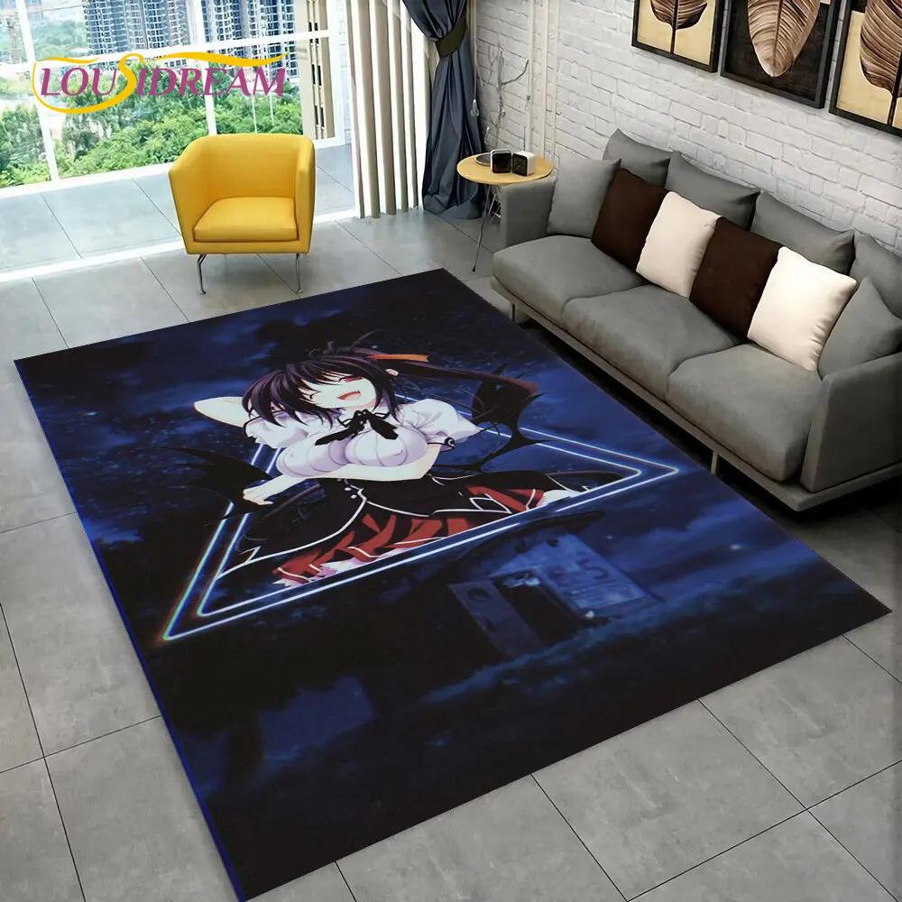 Alfombra Sexy Anime High School D×D, Alfombra para el Hogar Sala de Estar Dormitorio Sofá Felpudo Decoración, Alfombra de Juego Antideslizante 3D para Niños