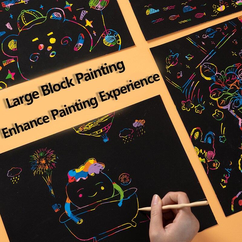 16k Scratch Book Children's Educational Colorful Scratch Paper DIY Handmade Creative Painting Scratch Painting