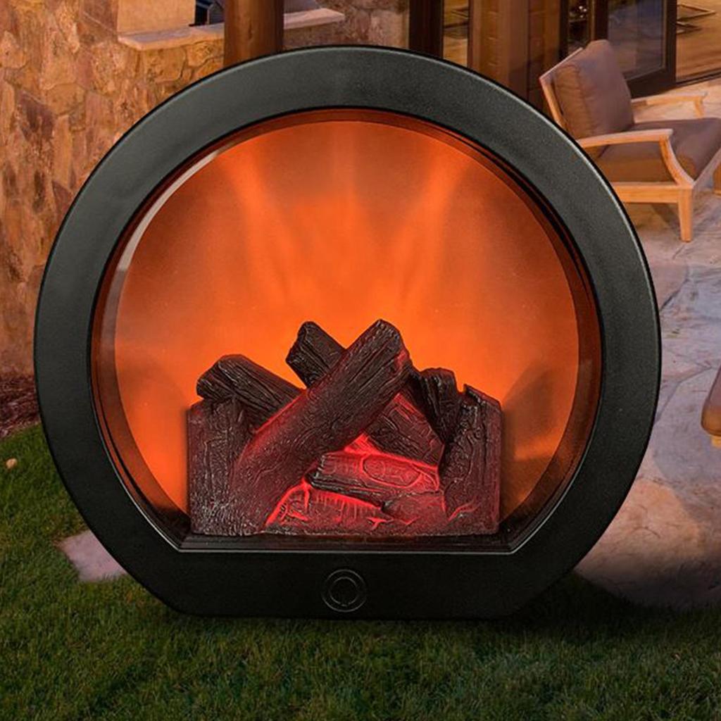 Outdoor Fireplace Lanterns Flameless LED Fire Lamp Battery Operated USB Charging Decorative Flameless Tabletop Light For Indoor