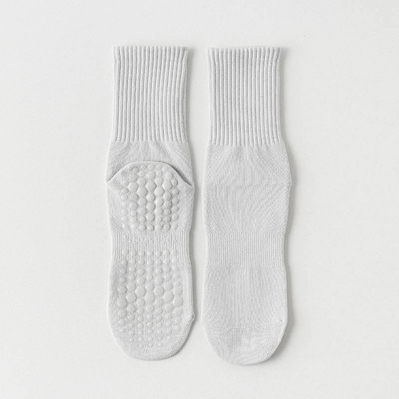Women's Mid-Calf Non-Slip Pure Cotton Yoga & Pilates Socks
