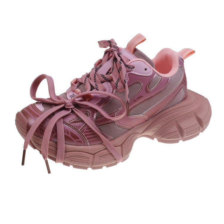 Mesh Breathable Paris Dad Shoes Women's 2025 Spring New Trendy Ins Super Fire Platform Sports Casual Shoes