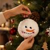 Christmas Plush Snowball Hanging Ornament for Holiday Tree Winter Wreath Mantel Decor