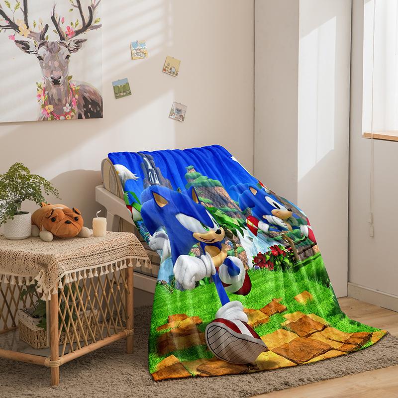 Riman Sonic Series Flannel Fleece Blanket 3D Printed Sofa Blanket Thickened Blanket
