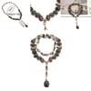 Bohemian Style Long Metal Necklace With Gem Accents For Women Summer Wear