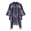 Autumn and winter shawl classic bag fashion catwalk cape cape imitation cashmere split-ended thermal scarf