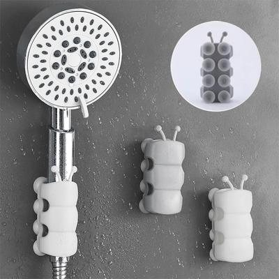 Přísavkové držáky Silikonový držák sprchové hlavice Opakovaně použitelný Odnímatelný Nástěnný úložný regál Pevná základna pro koupelnové doplňky