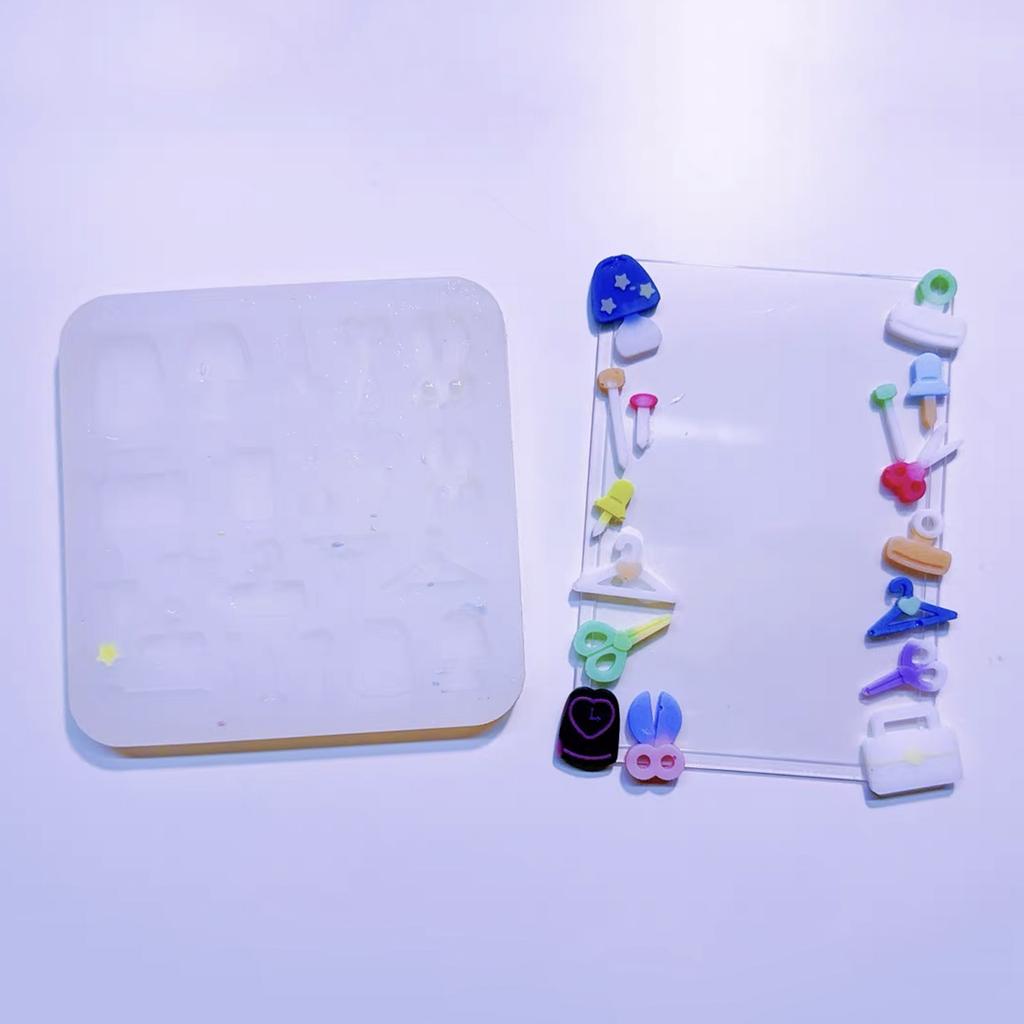 Playing Card Silicone Resin Mold Tiny Bowknot Star Tennis Shape Mold Filling Craft 3D Clothes DIY Making Handmade Crafts