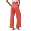 Solid Color Elastic Waistband Tied Pants Solid Elastic Waist Tether Pants Women