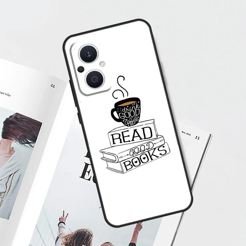 Books And Coffee Case For OPPO Find X9 X5 X6 X8 Pro OPPO Reno 12F 14F 13F 11F 10 12 13 14 Pro 7 8 Lite Cover