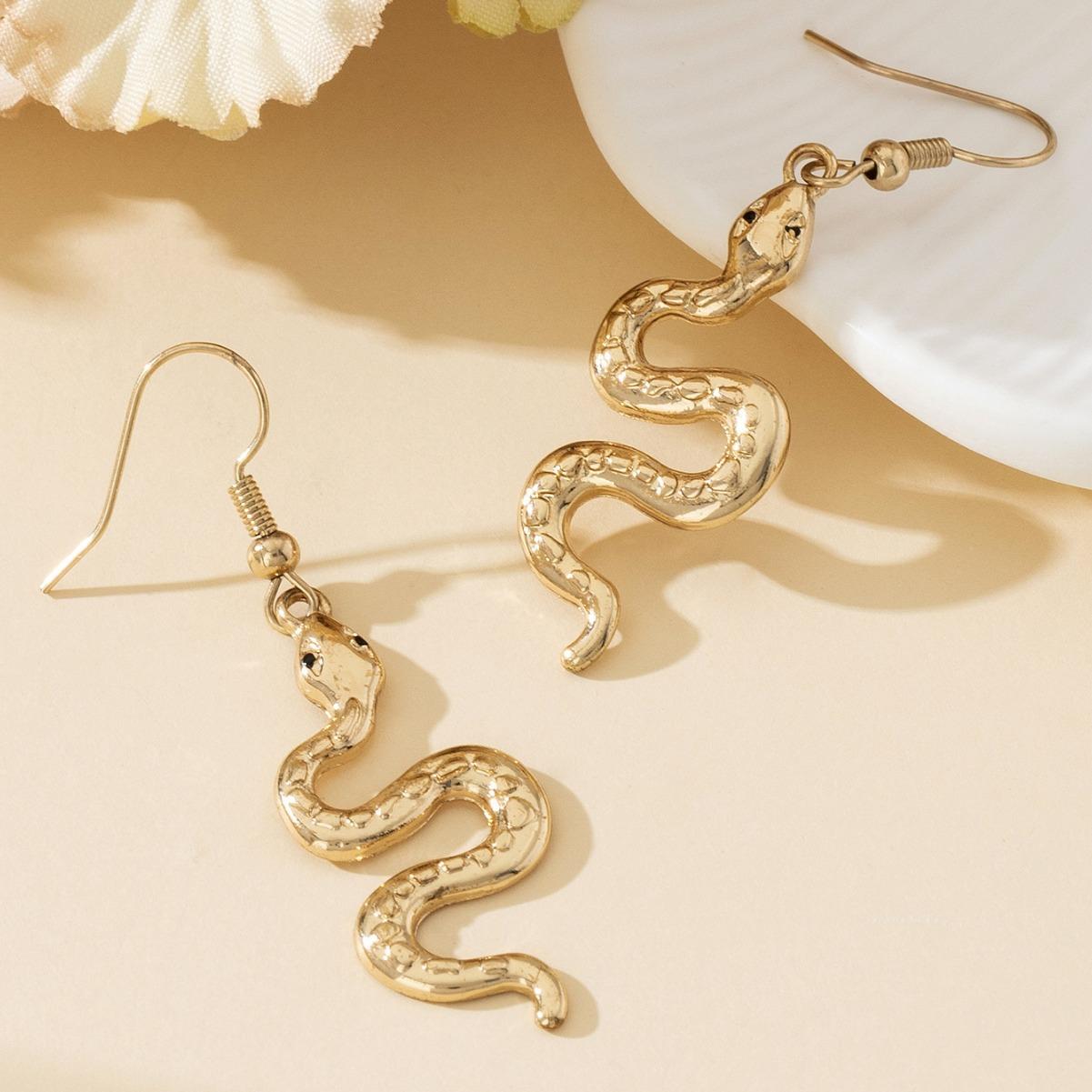 Модные серьги-пусеты с зажимом для уха Новые серьги Змея простые серьги-подвески змея
