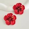Salircon Boho Dripping Oil Colored Flower Earrings Women Vintage Exquisite Five Petal Flower Earrings Wedding Party Jewelry Gift