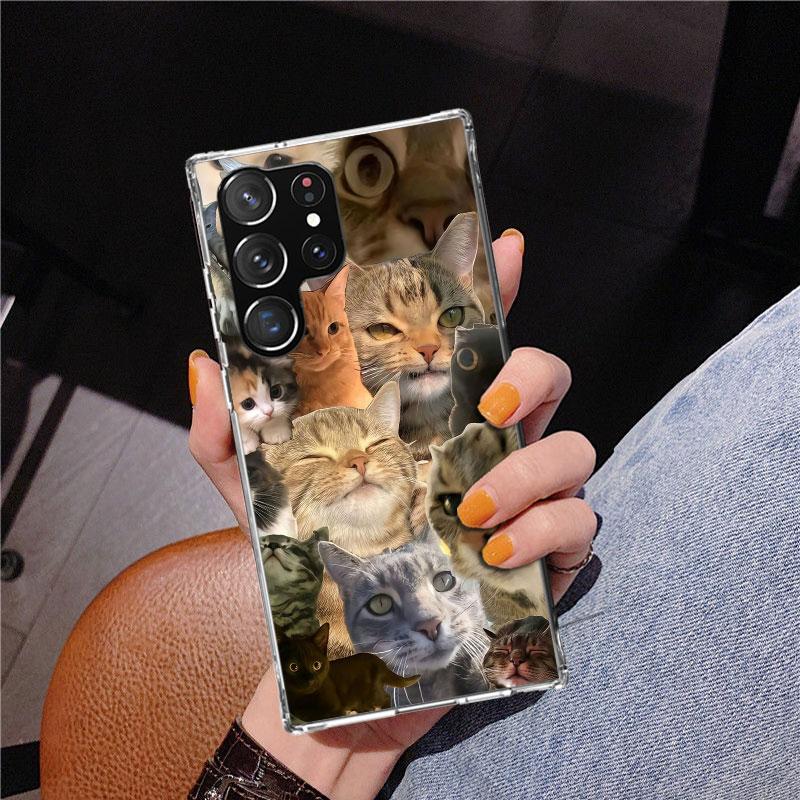Crying Cat Memes Phone Case For Samsung Galaxy S24 S25 Edge S26 Ultra S23 S22 S21 Plus S20 FE + Personalized Print Cover Galaxy