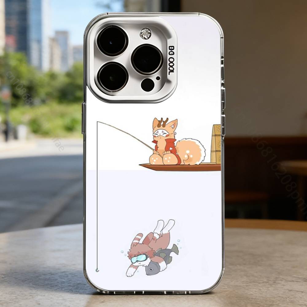 

Cute Cartoon Chinese Mythical Creatures White Shockproof Phone Case For iPhone 17,16,15,14,13,12,11,Pro,XS,Max,Plus,Mini,SE iPhone15