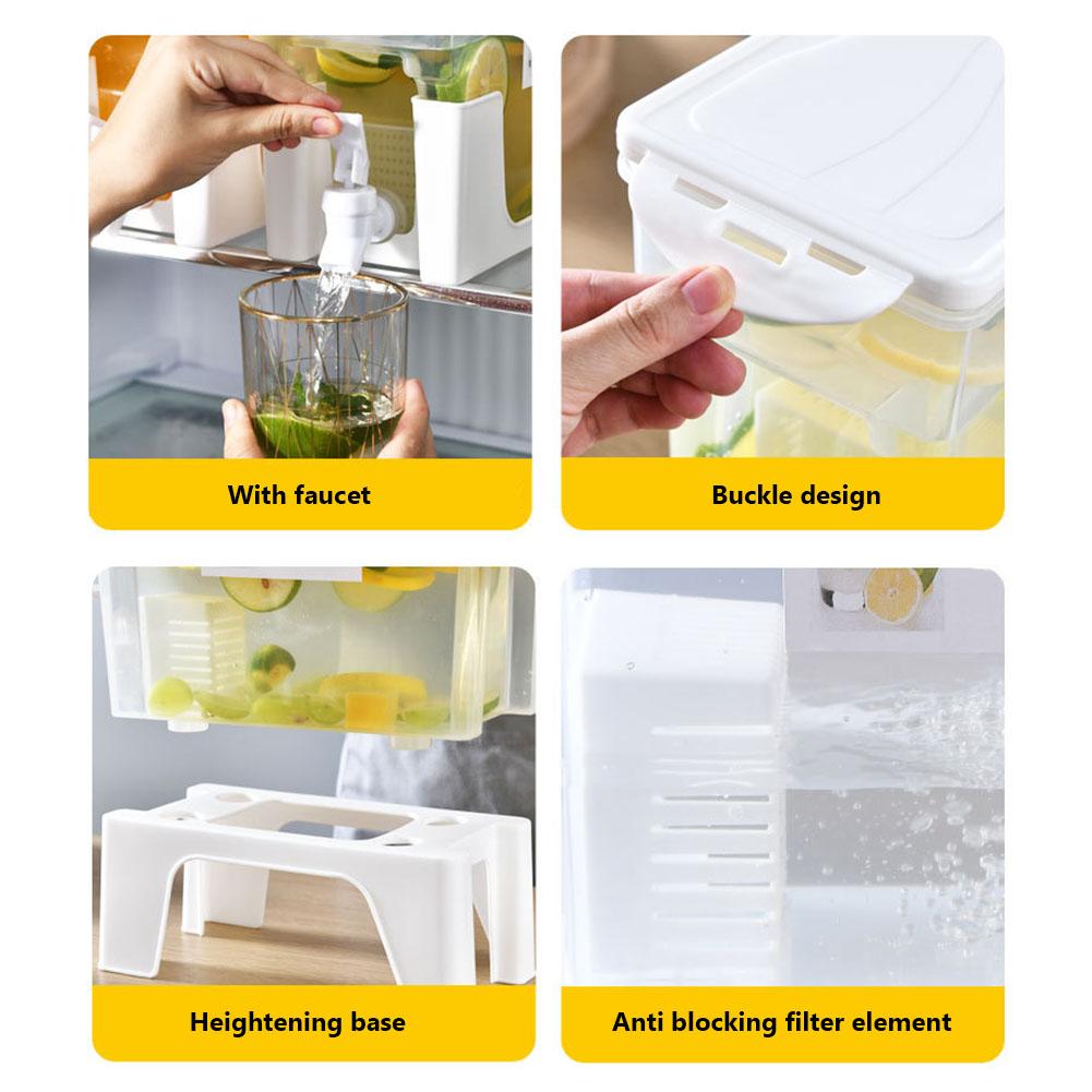 3.5L Juice Jug With Tap Beverage Dispenser with Spigot Drinkware Bottle Container Juice Containers for Parties Stand & Daily Use