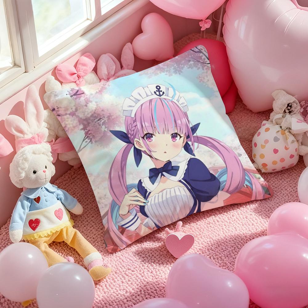 виртуальный айдол Минато Аква Наволочка с принтом узора для подушки на диван в гостиной и декора спальни 12x12Inch
