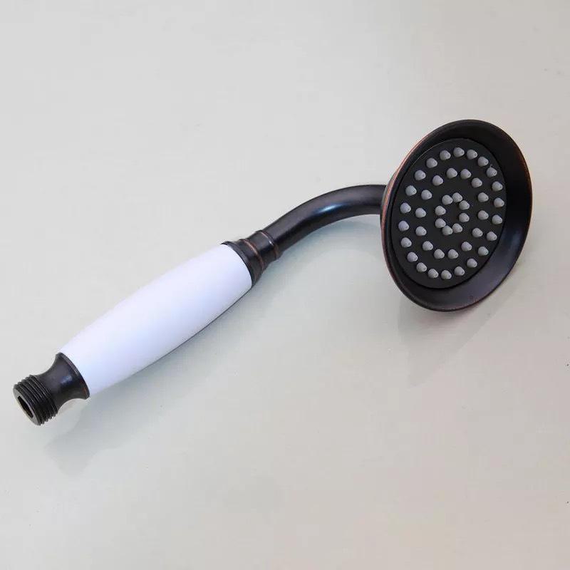 Rose Gold Stainless Steel European-Style Handheld Shower Head with Antique Black Finish