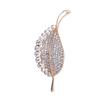 Statement Leaf Rhinestone Brooch Luxury Gold Color Plated Suit Sweater Cardigan Jacket Accessories Crystal Brooch