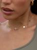 Japan and South Korea Style Simple Stainless Steel Four-leaf Clover Plum Blossom Interlocking Pendant Necklace for Daily Wear
