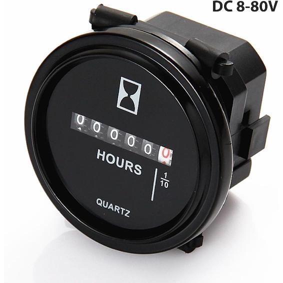 Mechanical Hour Meter Gauge - AIMILAR Professional Engine Hourmeter DC 8-80V For Boat Auto ATV UTV Snowmobile Lawn Tractors Generators (DC8-80V)